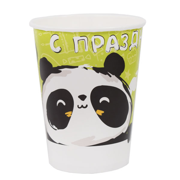 Стаканы бумажные "Панда" С Праздником!