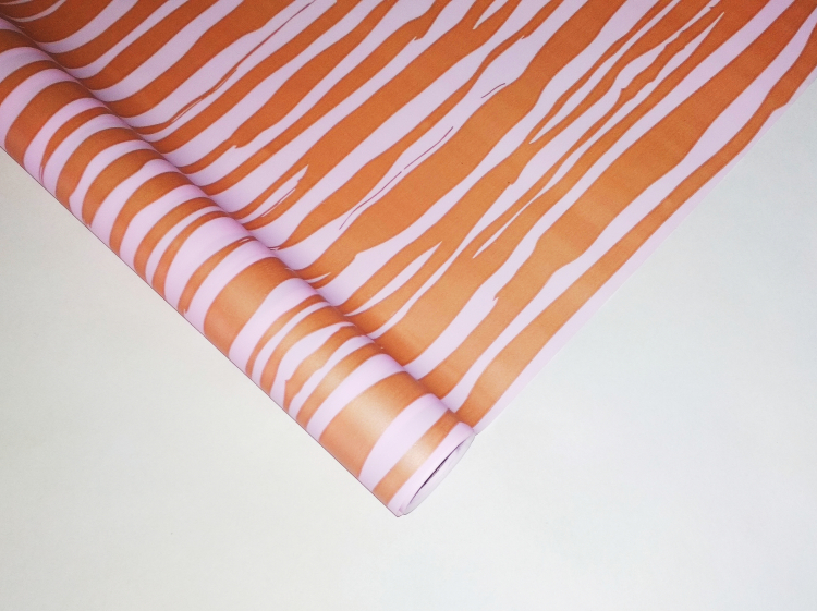 Пленка матовая двуст. "Зебра" золото на пыльной розе