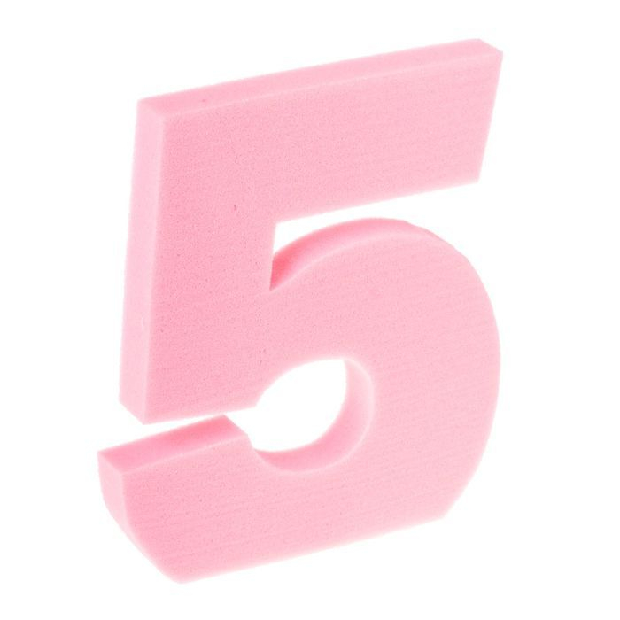 Цифра "5" (поролон), Неон Розовая