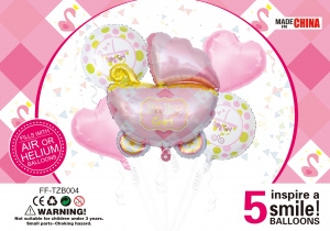 Набор шаров "Коляска для девочки" Розовый