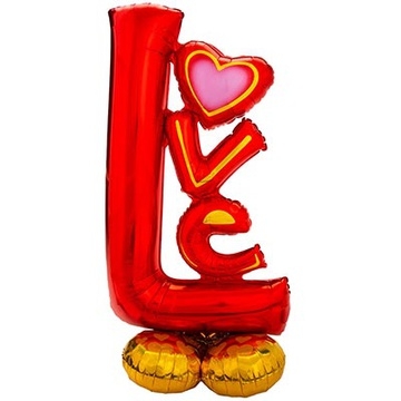 Шар Фигура AIR LOVE красная (в упаковке)